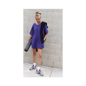 Free People | FP Movement Hot Shot Tee Romper Purple Cotton Sz M Medium NWOT